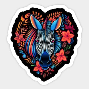 Zebra Valentine Day Sticker